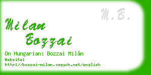 milan bozzai business card